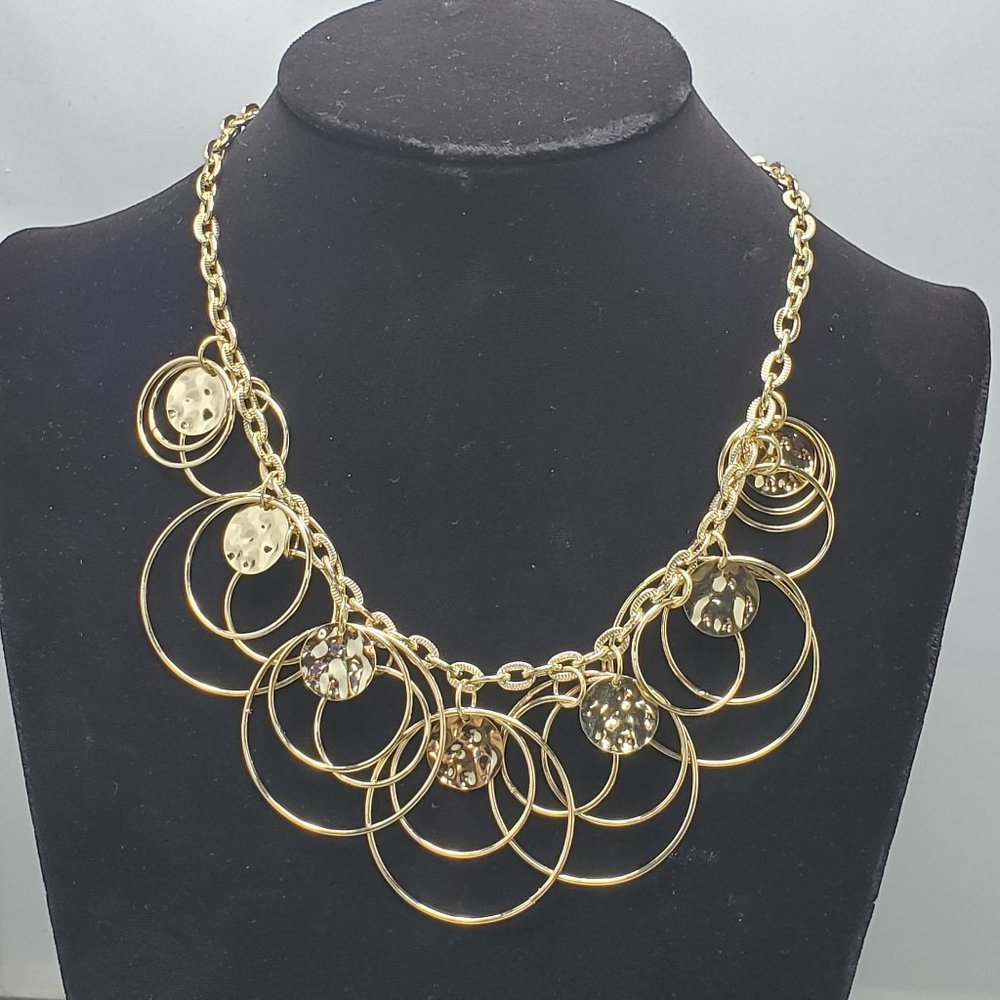 New York & CO. gold link with gold discs necklace